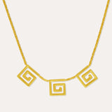 Greek Key Gold Necklace | Sustainable Jewellery by Ottoman Hands