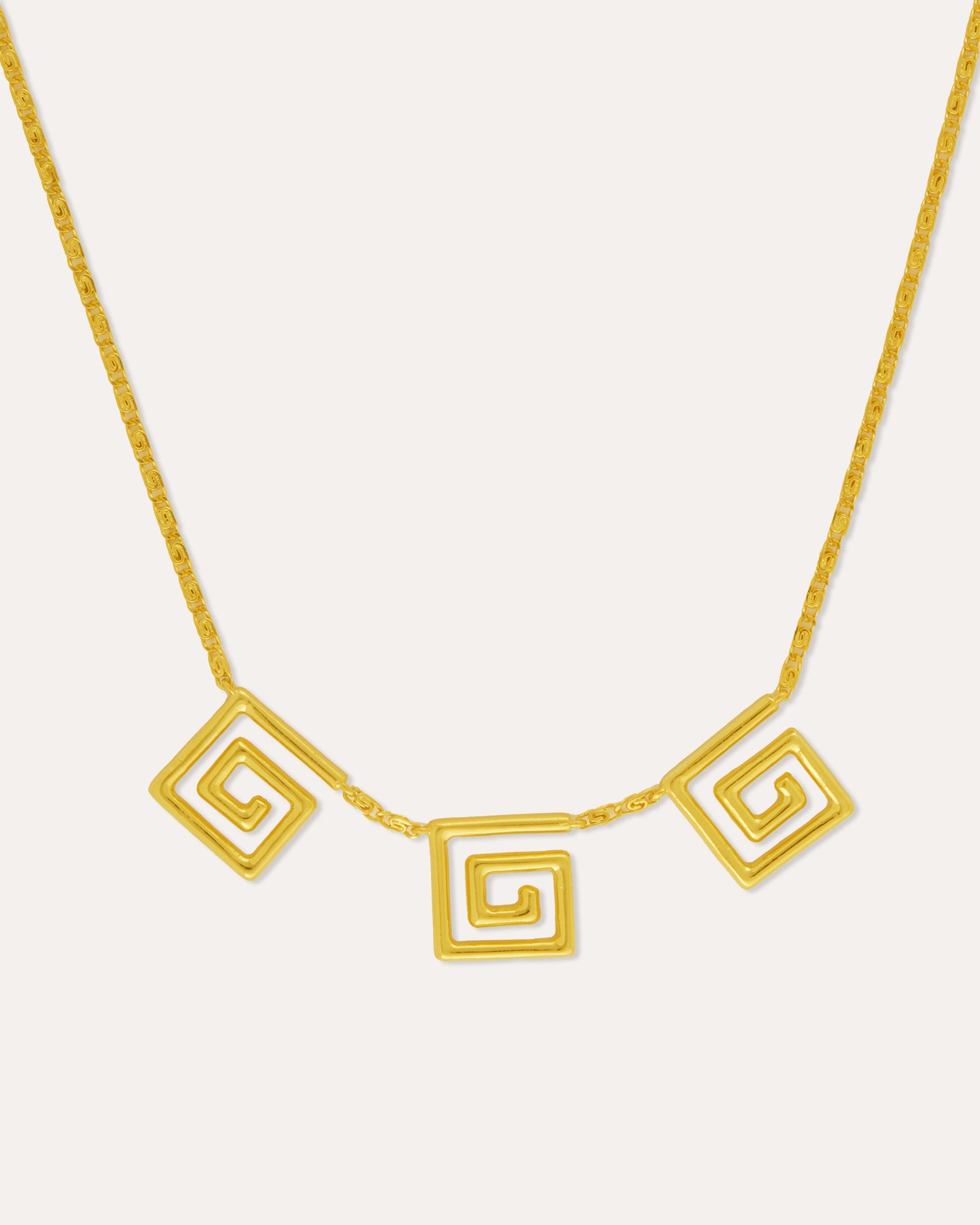 Greek Key Gold Necklace | Sustainable Jewellery by Ottoman Hands