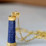 Minar Lapis Handcarved Pendant Necklace | Sustainable Jewellery by Ottoman Hands