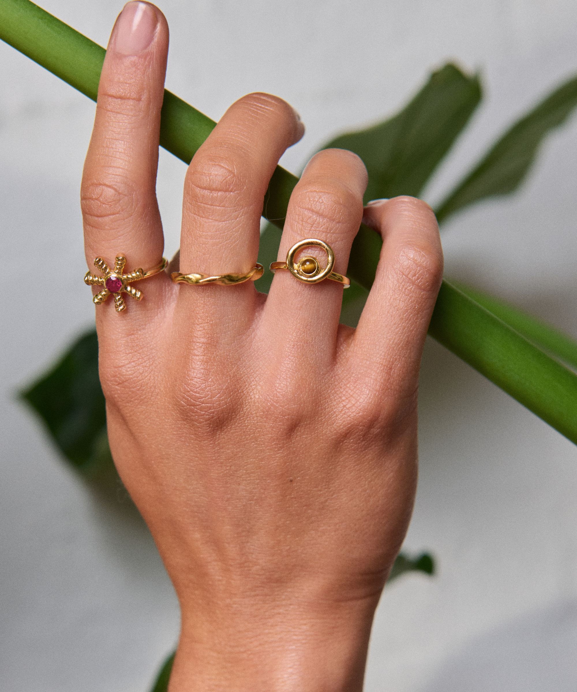 Stephanie Yeboah Anansi Red Crystal Ring | Sustainable Jewellery by Ottoman Hands