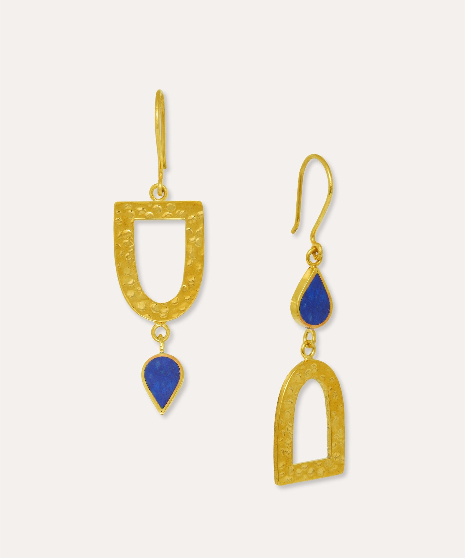 Ghatra Lapis Asymetrical Drop Earrings | Sustainable Jewellery by Ottoman Hands