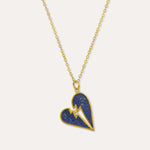 Broken Heart Lapis Pendant Necklace | Sustainable Jewellery by Ottoman Hands