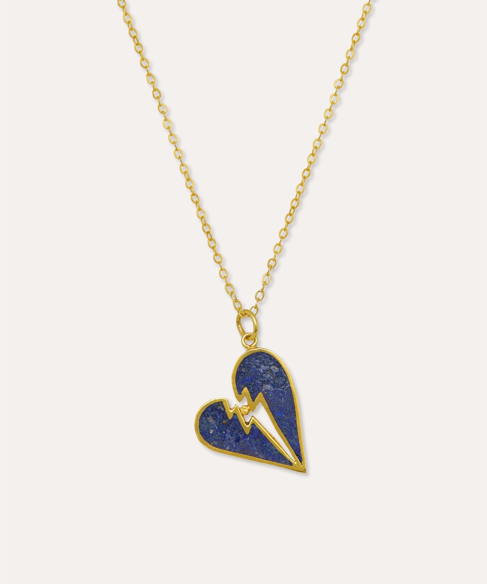 Broken Heart Lapis Pendant Necklace | Sustainable Jewellery by Ottoman Hands