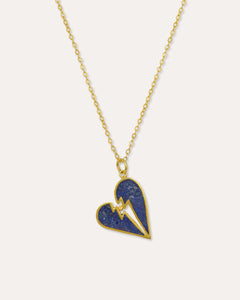 Broken Heart Lapis Pendant Necklace | Sustainable Jewellery by Ottoman Hands