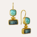 Nerissa Labradorite and Chalcedony Drop Earrings | Sustainable Jewellery by Ottoman Hands