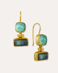 Nerissa Labradorite and Chalcedony Drop Earrings | Sustainable Jewellery by Ottoman Hands