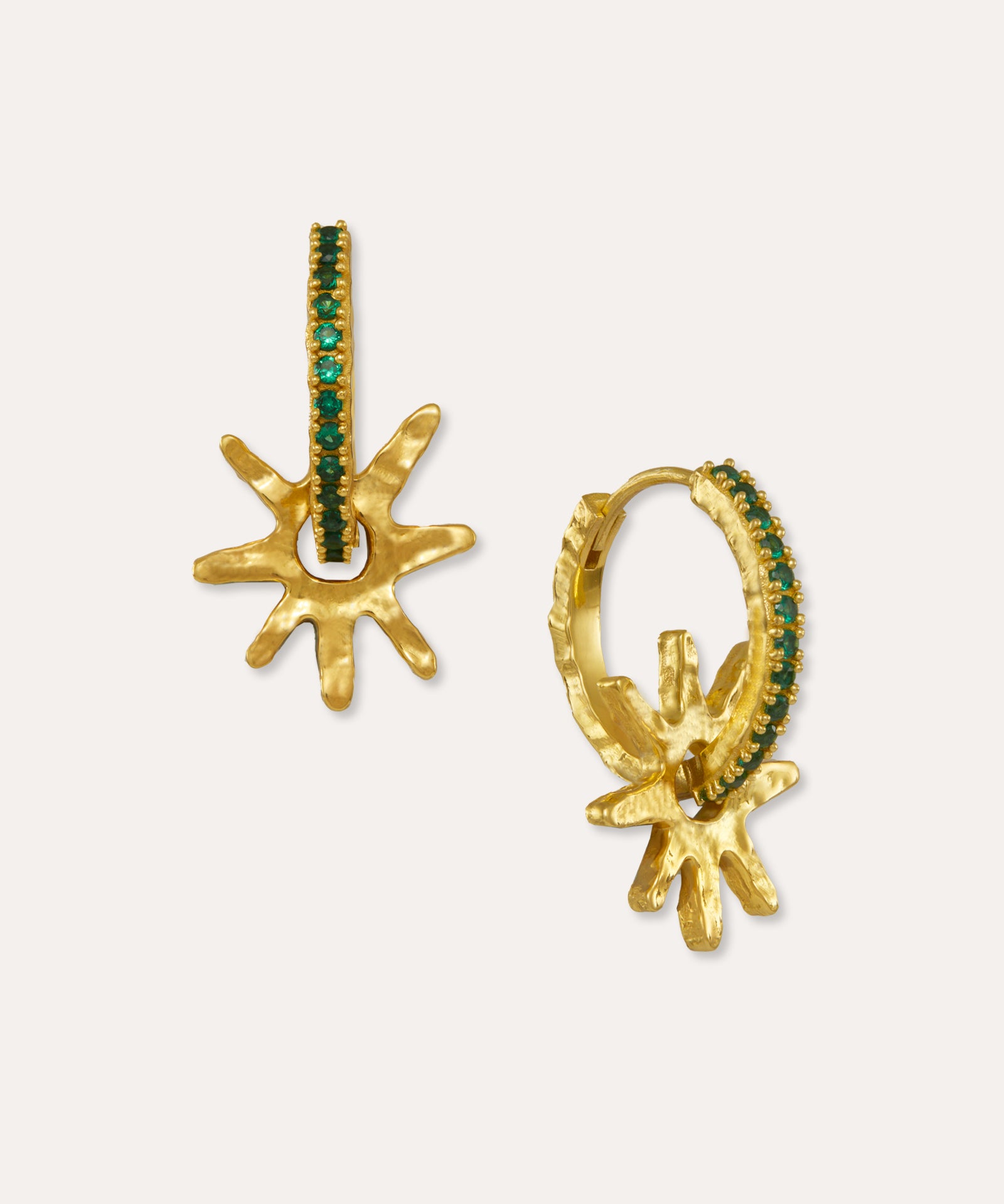 Stephanie Yeboah Nsoromma Star Hoop Earrings - Green | Sustainable Jewellery by Ottoman Hands