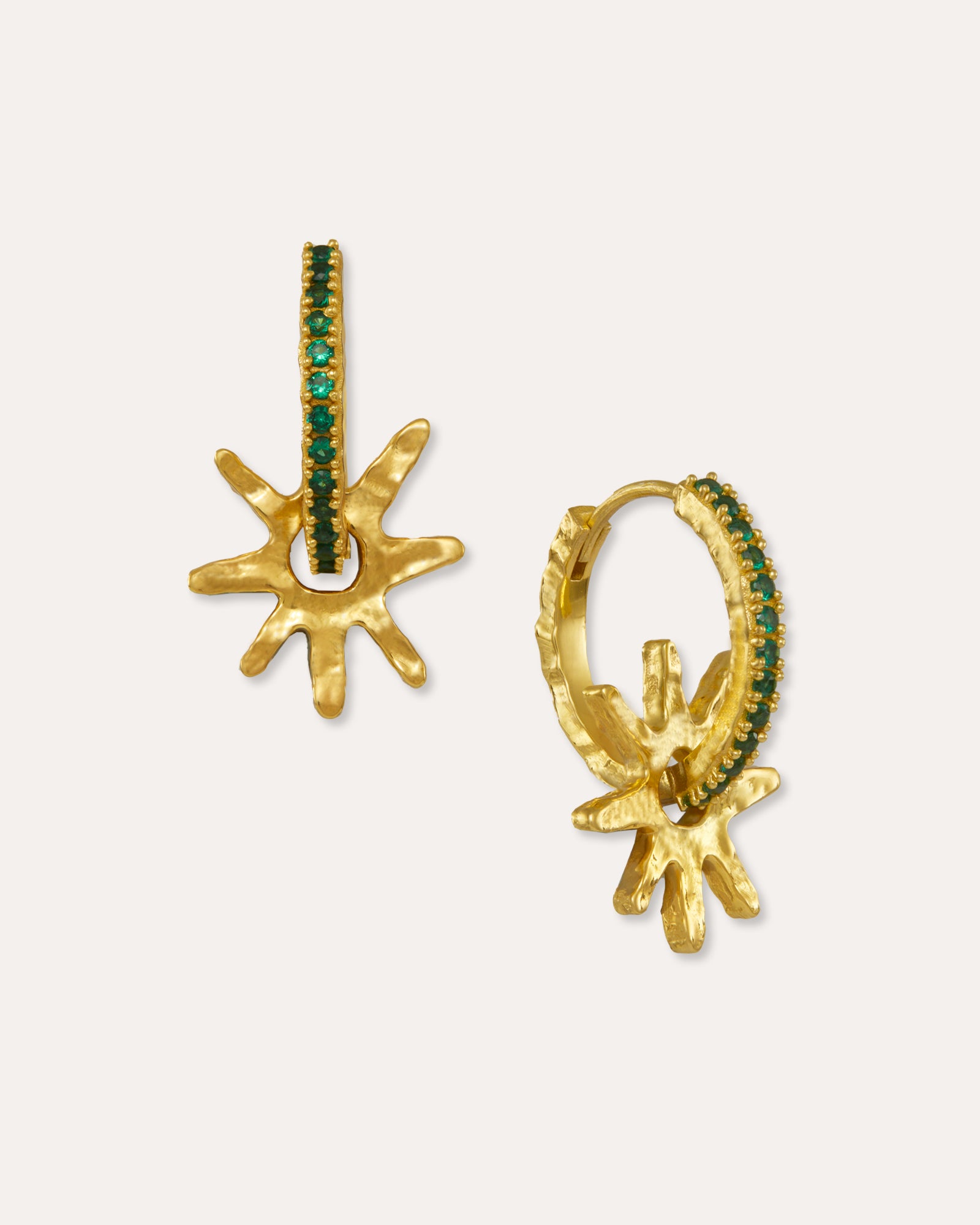 Stephanie Yeboah Nsoromma Star Hoop Earrings - Green | Sustainable Jewellery by Ottoman Hands