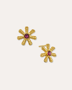 Stephanie Yeboah Anansi Red Crystal Stud Earrings | Sustainable Jewellery by Ottoman Hands