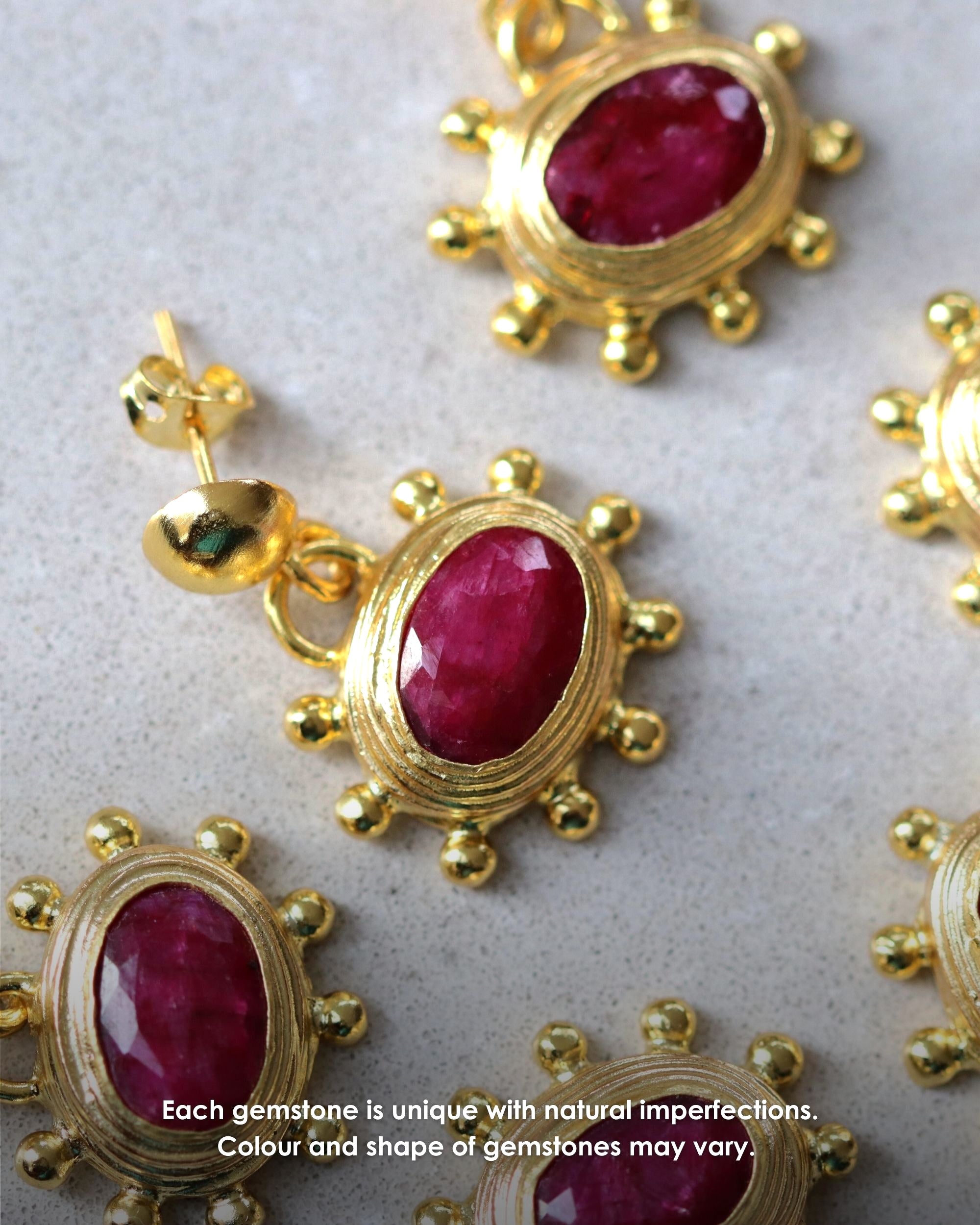 Zand Ruby Drop Earrings | Sustainable Jewellery by Ottoman Hands