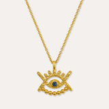 Stephanie Yeboah Abode Santann Eye Pendant Necklace - Blue | Sustainable Jewellery by Ottoman Hands