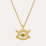 Stephanie Yeboah Abode Santann Eye Pendant Necklace - Green | Sustainable Jewellery by Ottoman Hands