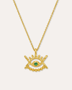 Stephanie Yeboah Abode Santann Eye Pendant Necklace - Green | Sustainable Jewellery by Ottoman Hands