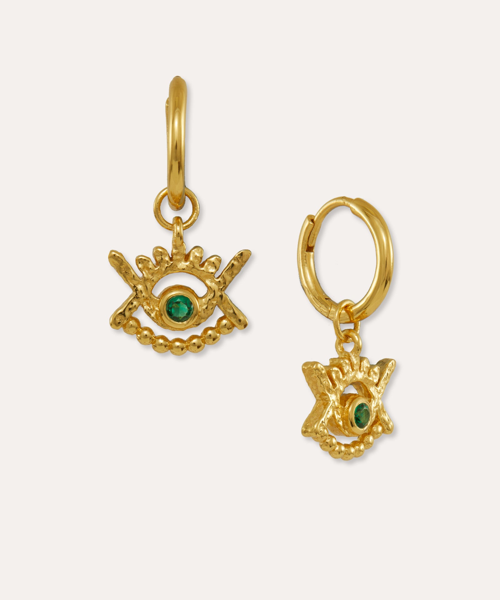 Stephanie Yeboah Abode Santann Eye Hoop Earrings - Green | Sustainable Jewellery by Ottoman Hands