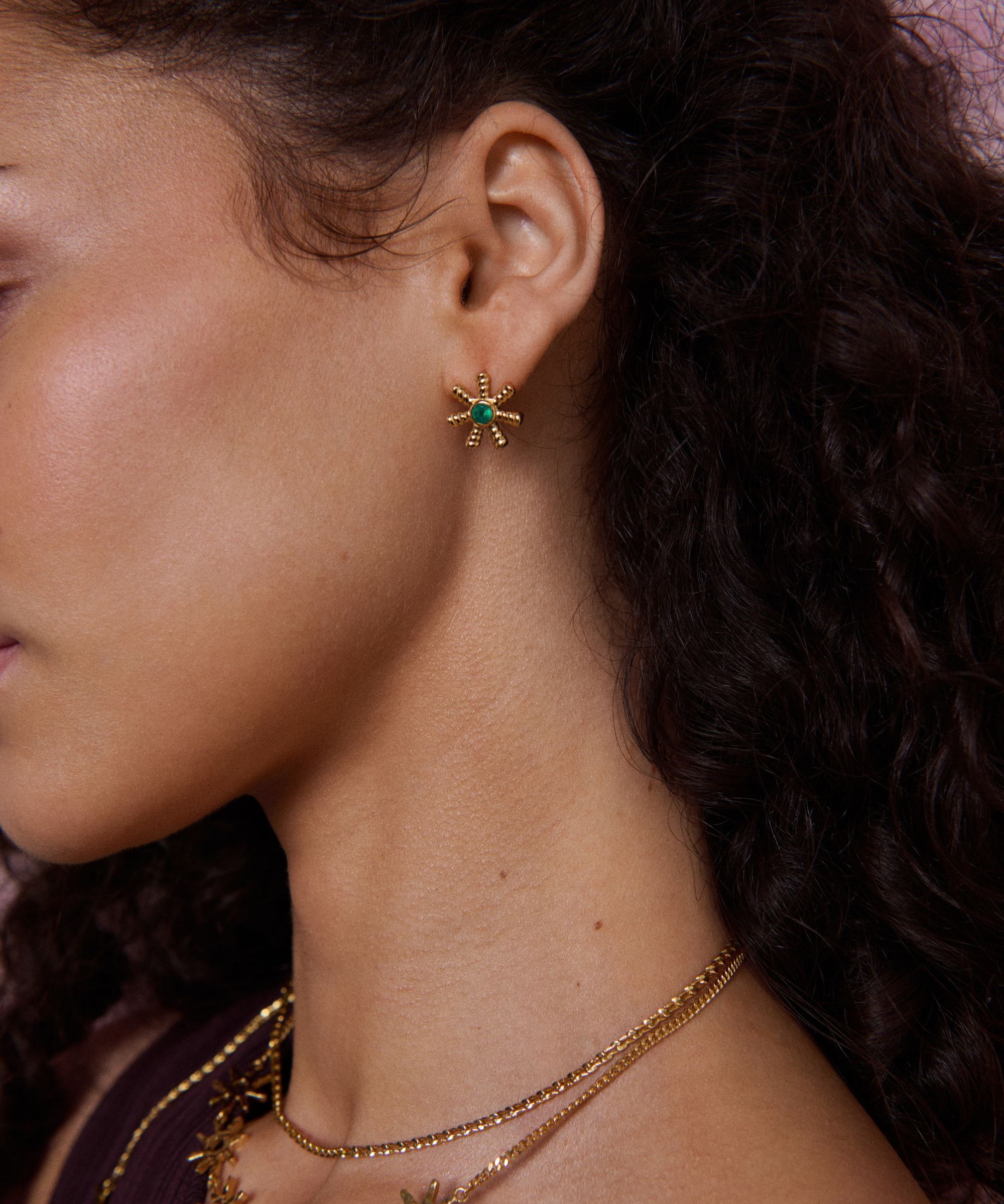 Stephanie Yeboah Anansi Green Onyx Stud Earrings | Sustainable Jewellery by Ottoman Hands