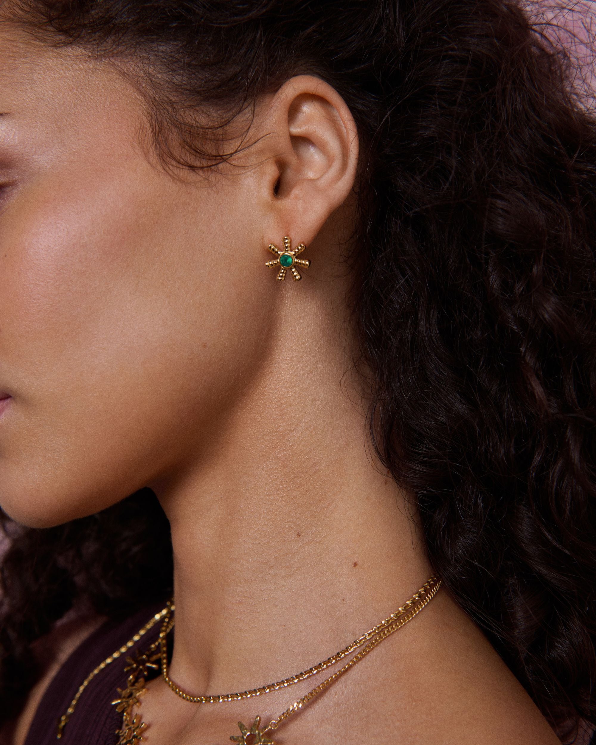 Stephanie Yeboah Anansi Green Onyx Stud Earrings | Sustainable Jewellery by Ottoman Hands