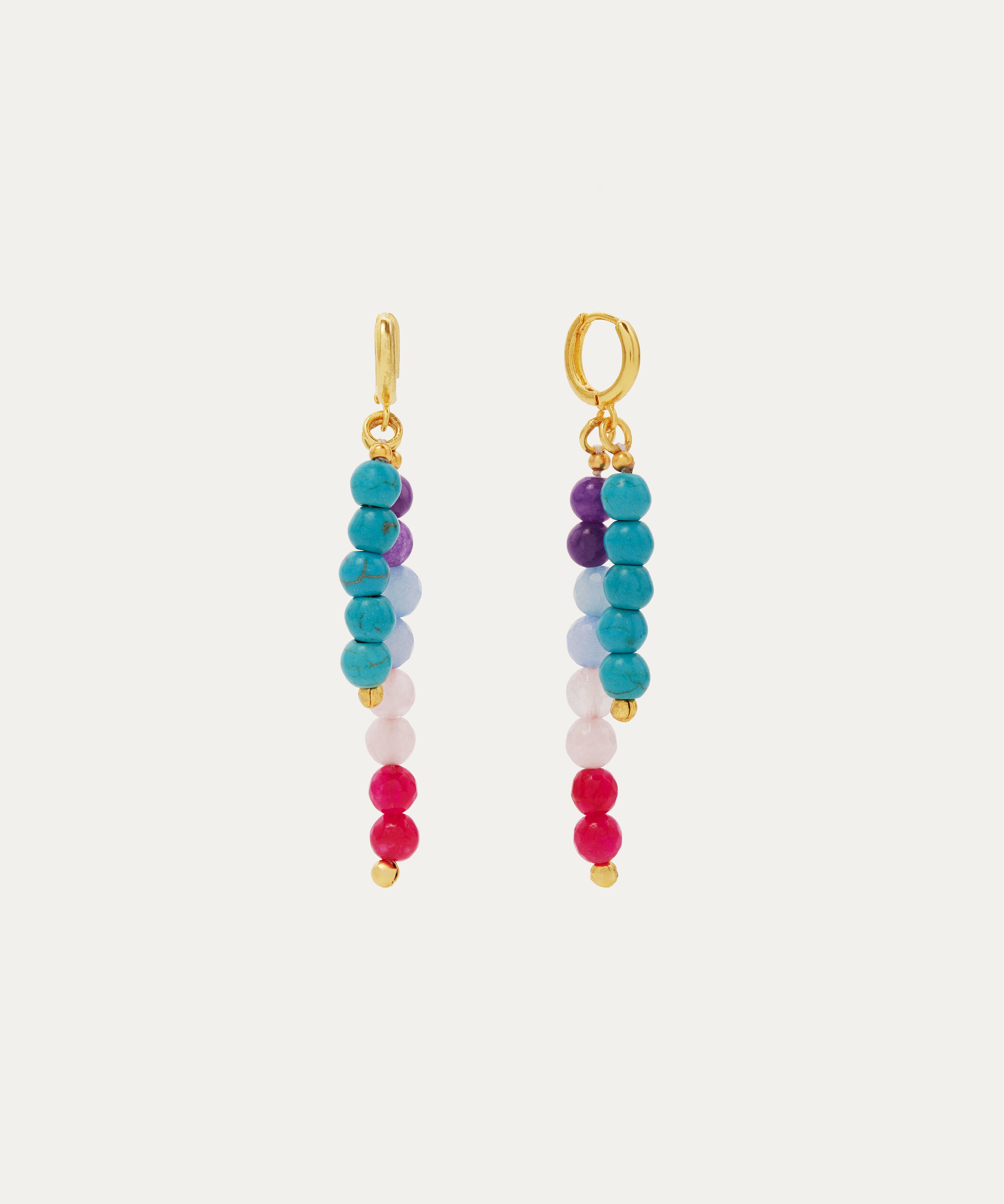 Anise Turquoise and Agate Huggie Earrings | Sustainable Jewellery by Ottoman Hands