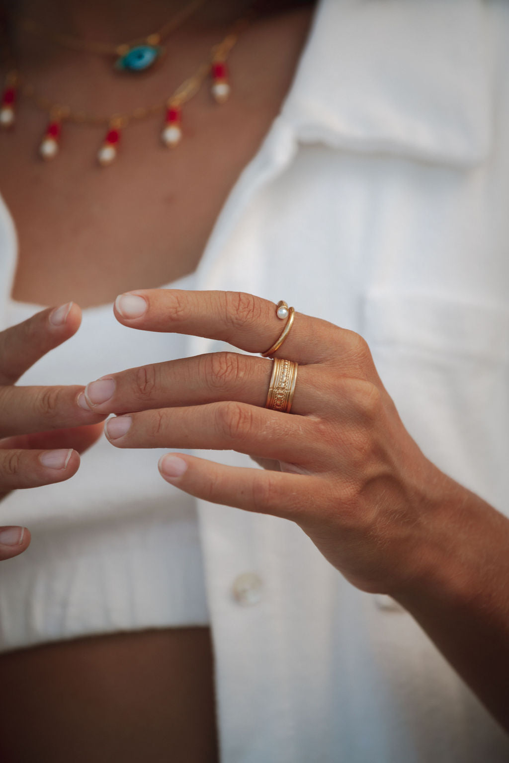 Avalon Pearl Stacking Ring | Sustainable Jewellery by Ottoman Hands