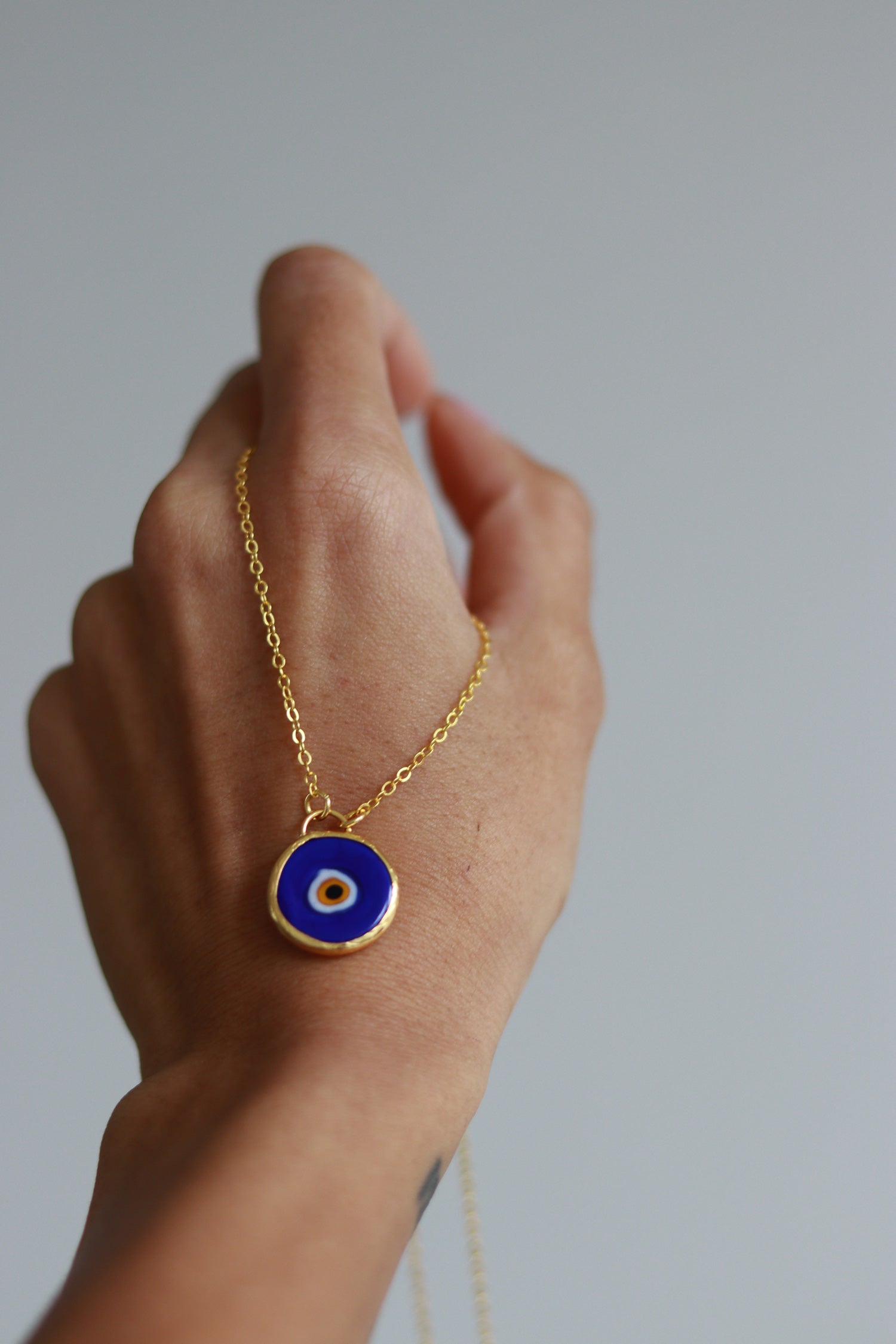 Azra Evil Eye Navy Pendant Necklace | Sustainable Jewellery by Ottoman Hands
