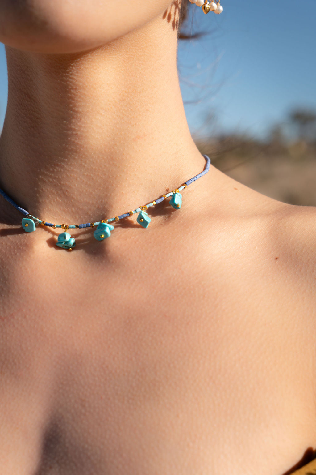 Nala Turquoise Beaded Necklace | Sustainable Jewellery by Ottoman Hands