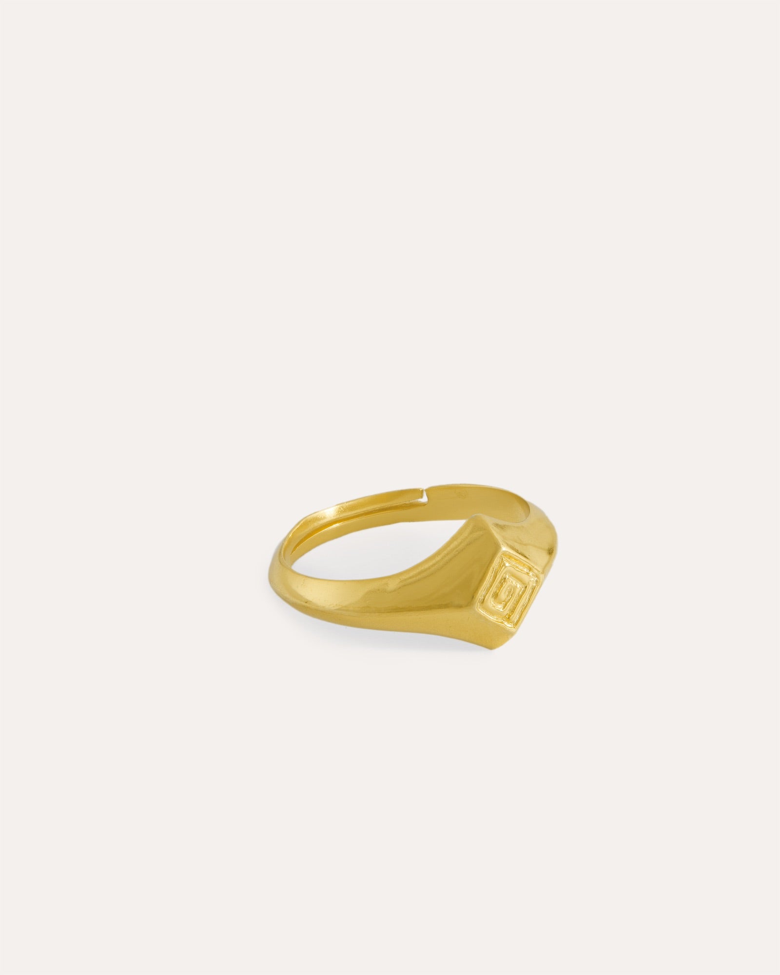 Greek Key Gold Signet Ring | Sustainable Jewellery by Ottoman Hands