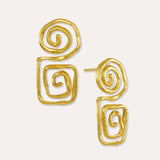 Megara Geometric Spiral Stud Earrings | Sustainable Jewellery by Ottoman Hands