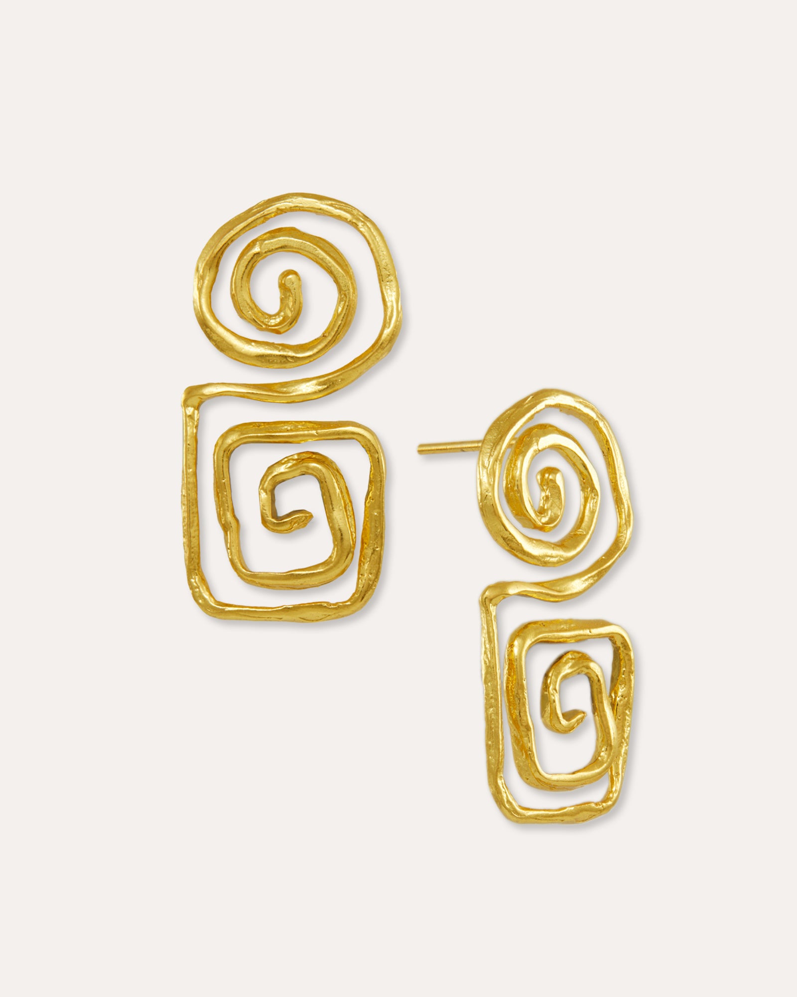 Megara Geometric Spiral Stud Earrings | Sustainable Jewellery by Ottoman Hands