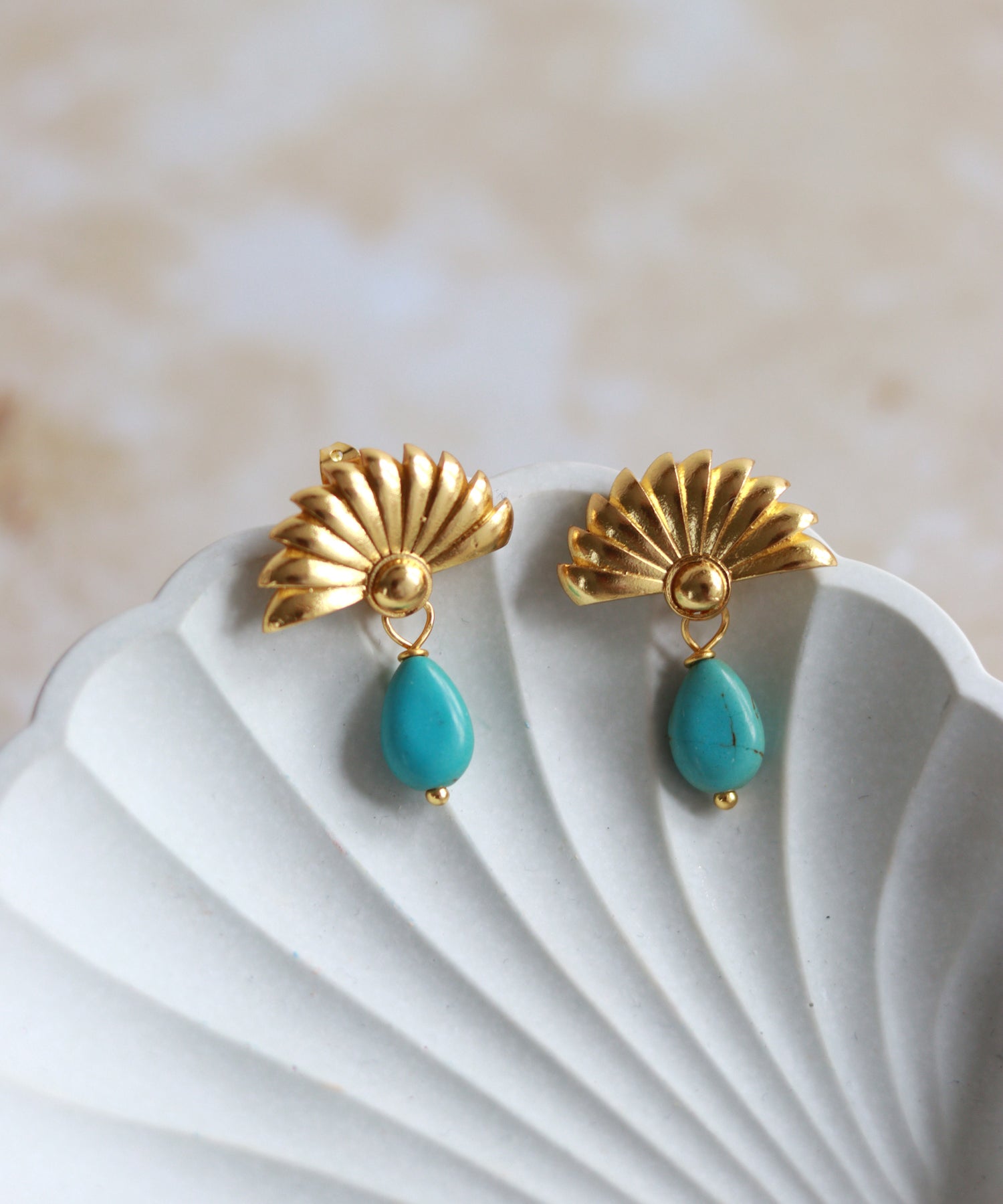 Chantal Turquoise Drop Stud Earrings | Sustainable Jewellery by Ottoman Hands