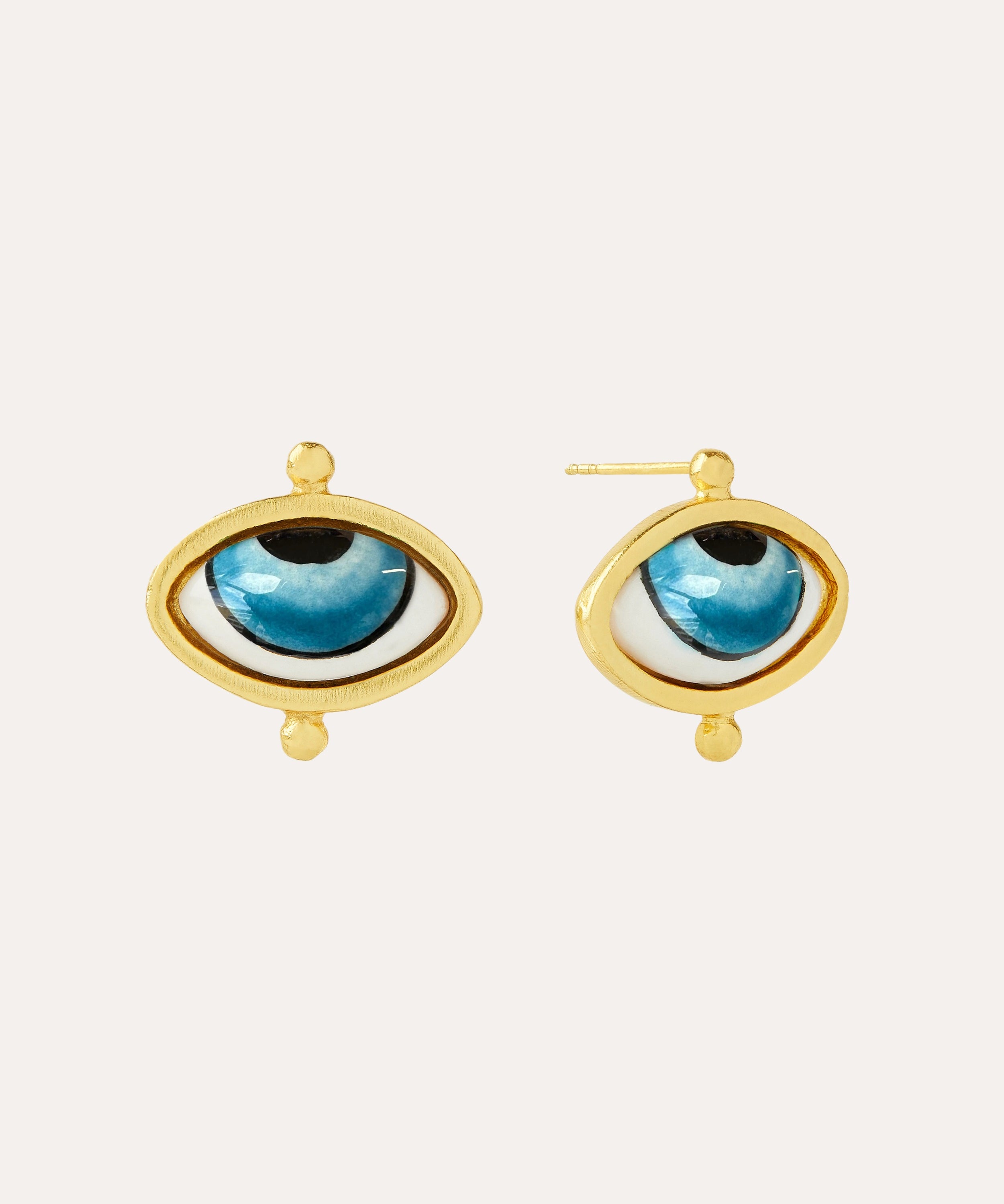 Adira Turquoise Porcelain Evil Eye Stud Earrings | Sustainable Jewellery by Ottoman Hands