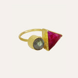 Hydra Labradorite and Ruby Ring | Sustainable Jewellery by Ottoman Hands