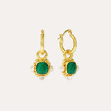 Esther Emerald and Pearl Drop Hoop Earrings | Sustainable Jewellery by Ottoman Hands