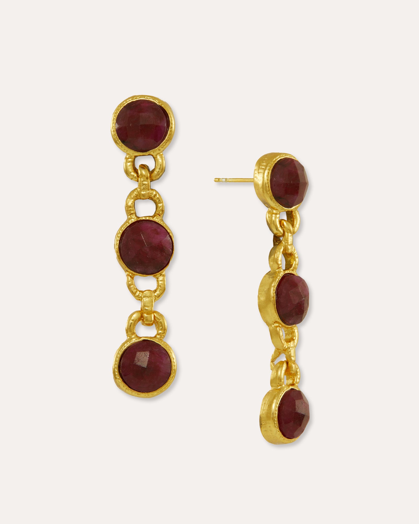 Ela Ruby Drop Earrings | Sustainable Jewellery by Ottoman Hands