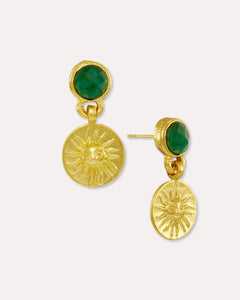 Helia Emerald Drop Stud Earrings | Sustainable Jewellery by Ottoman Hands