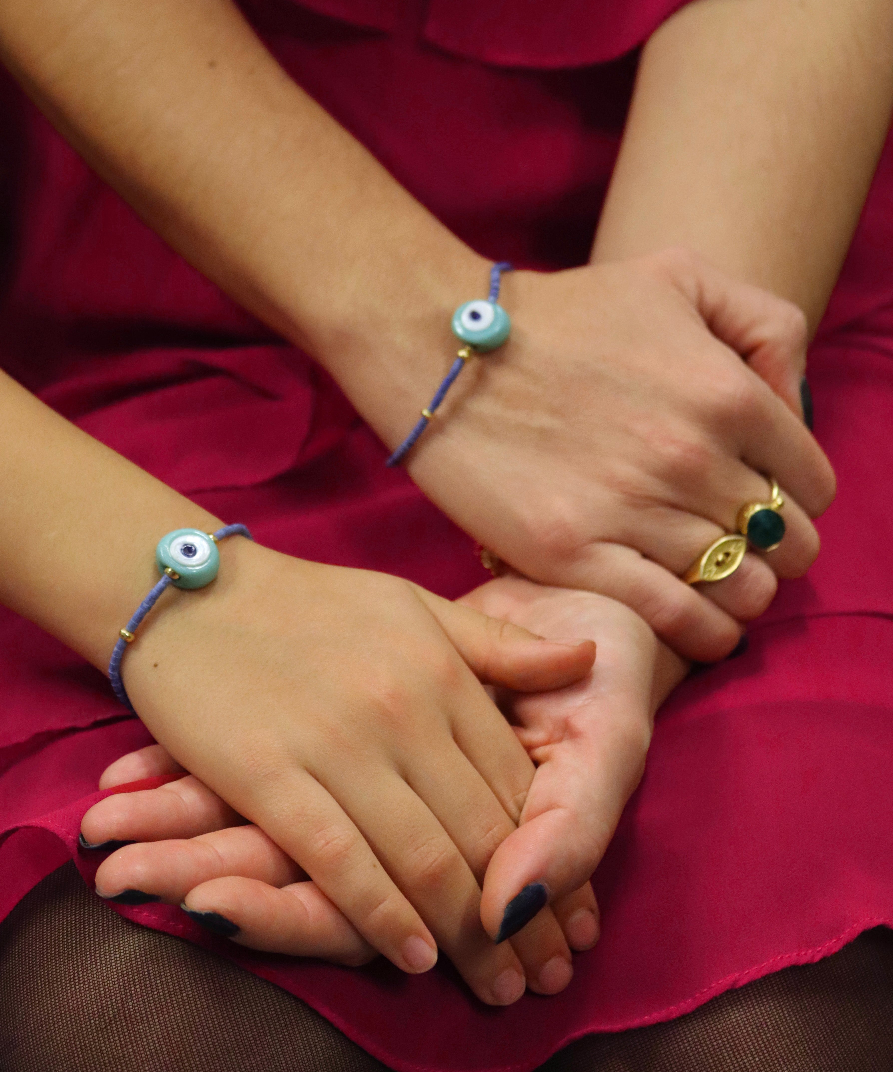 Solana Evil Eye Beaded Bracelet - Mother & Child Set | Sustainable Jewellery by Ottoman Hands