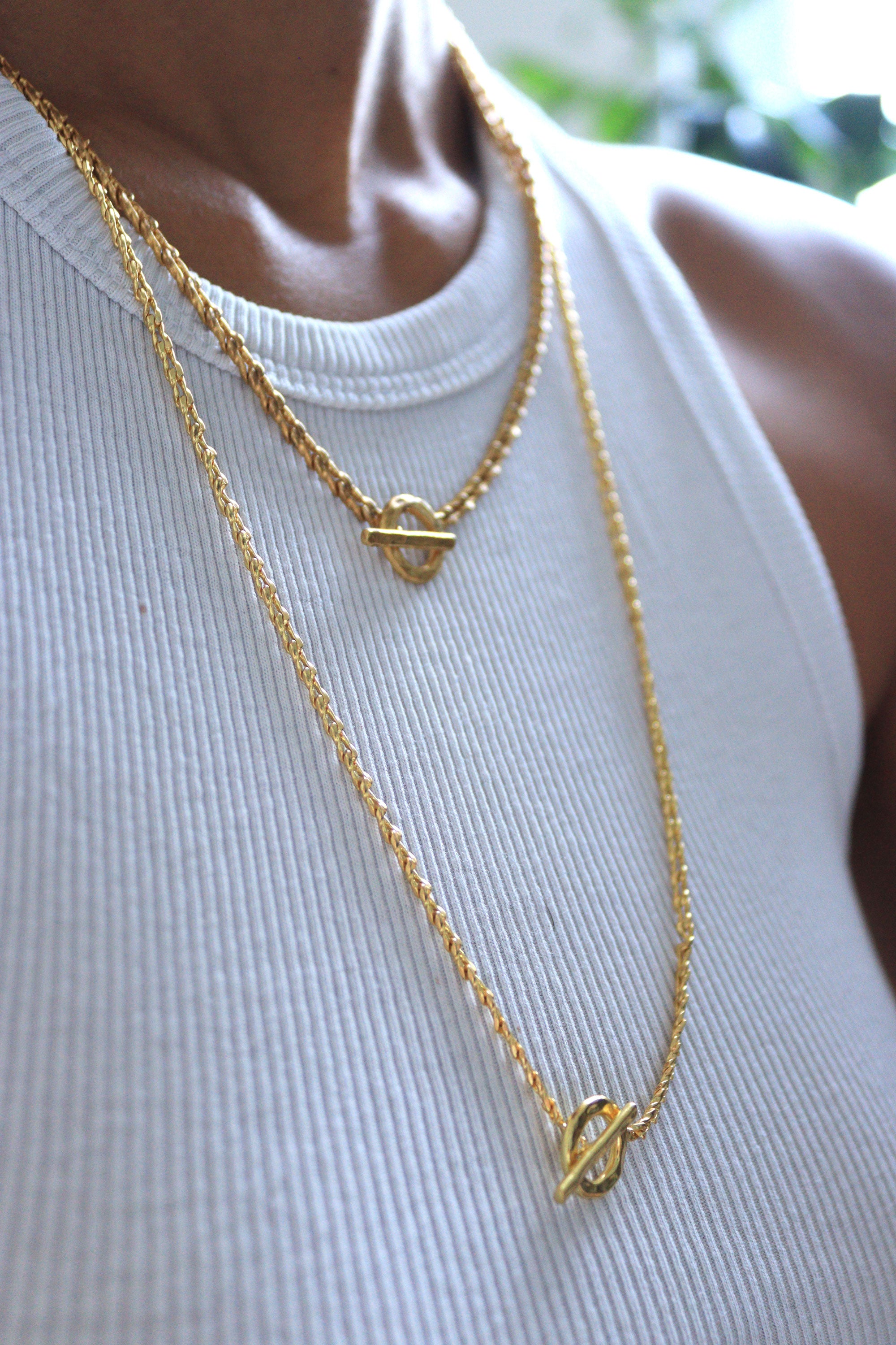 Thea Snake Chain Necklace with T-Bar | Sustainable Jewellery by Ottoman Hands