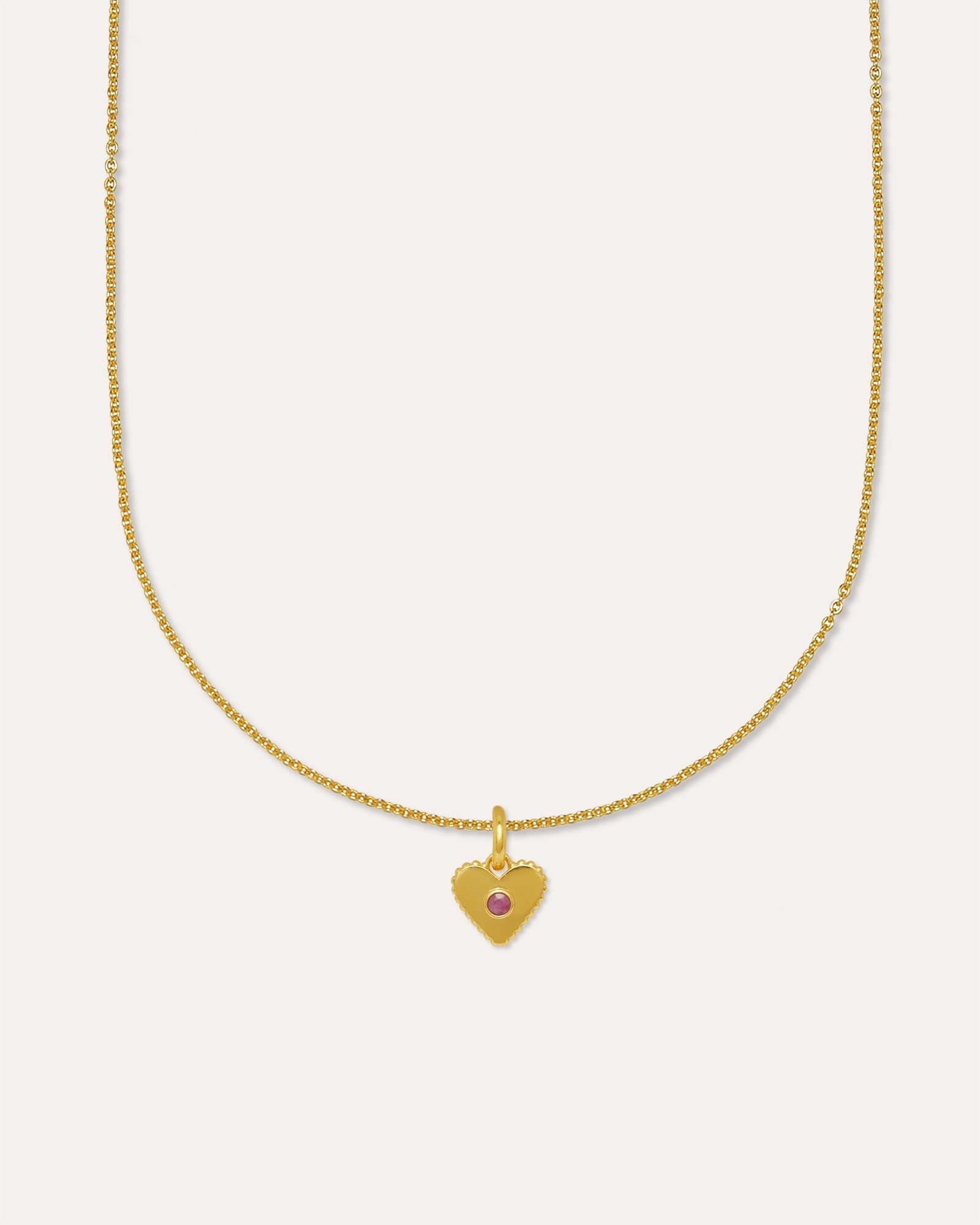 Ruby Heart Charm Pendant Necklace | Sustainable Jewellery by Ottoman Hands