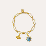 Labradorite Star & Crystal Eye Charm Bracelet Set