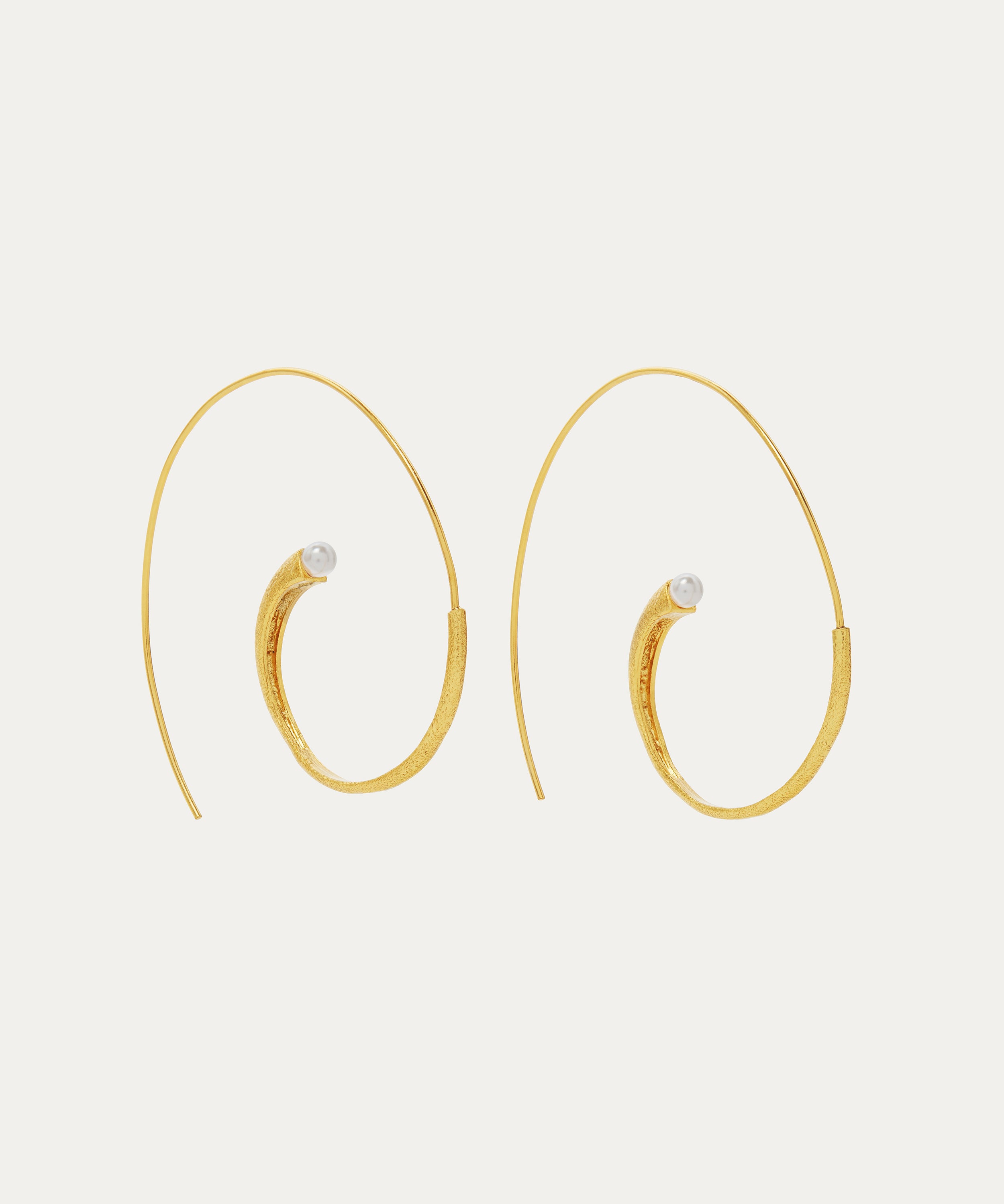 Avalon Pearl Pull Through Hoop Earrings | Sustainable Jewellery by Ottoman Hands