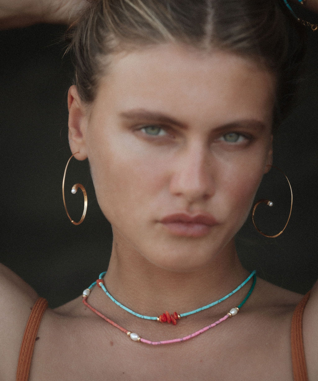 Avalon Pearl Pull Through Hoop Earrings | Sustainable Jewellery by Ottoman Hands