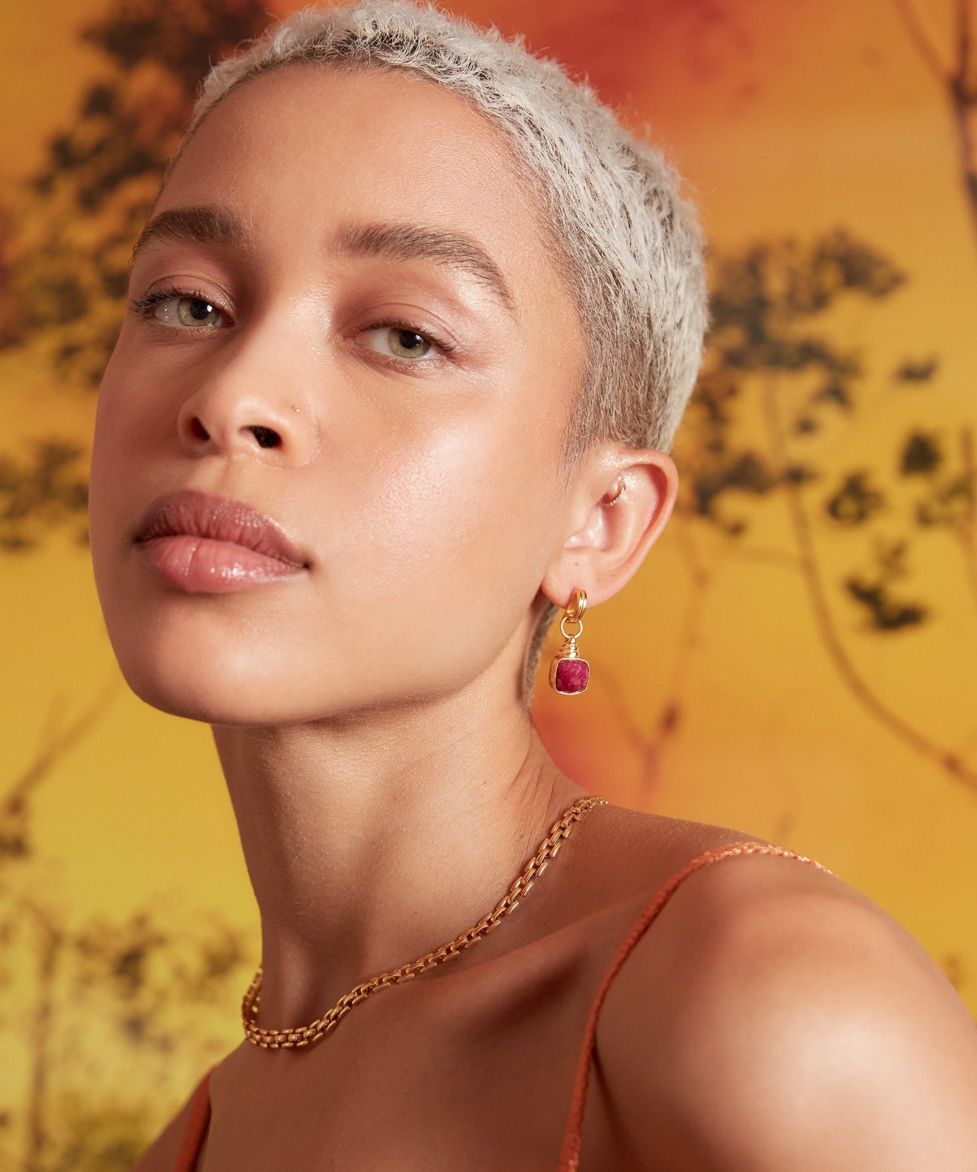 Eleanor Ruby Drop Stud Earrings | Sustainable Jewellery by Ottoman Hands