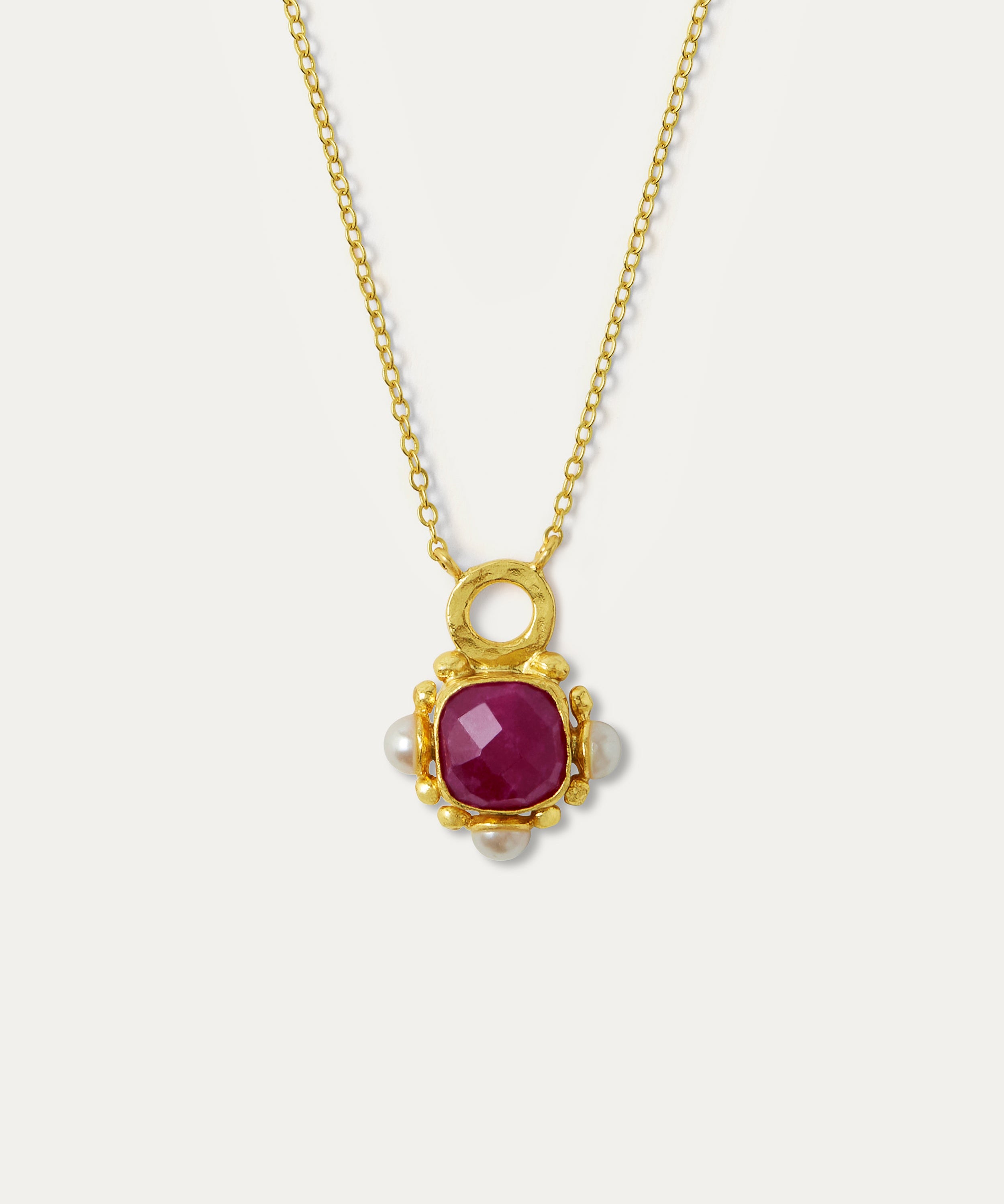 Esther Ruby and Pearl Pendant Necklace | Sustainable Jewellery by Ottoman Hands