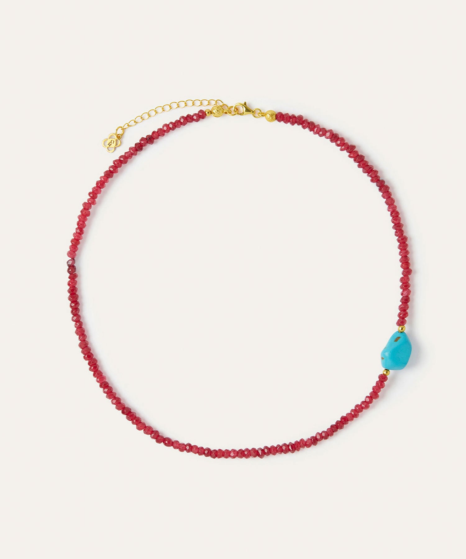 Felice Red Jade and Turquoise Beaded Necklace | Sustainable Jewellery by Ottoman Hands