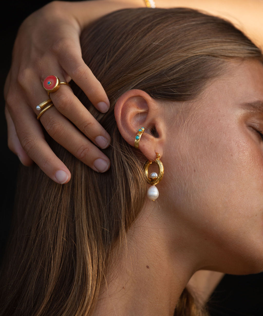 Lexie Pearl Hoop Earrings | Sustainable Jewellery by Ottoman Hands