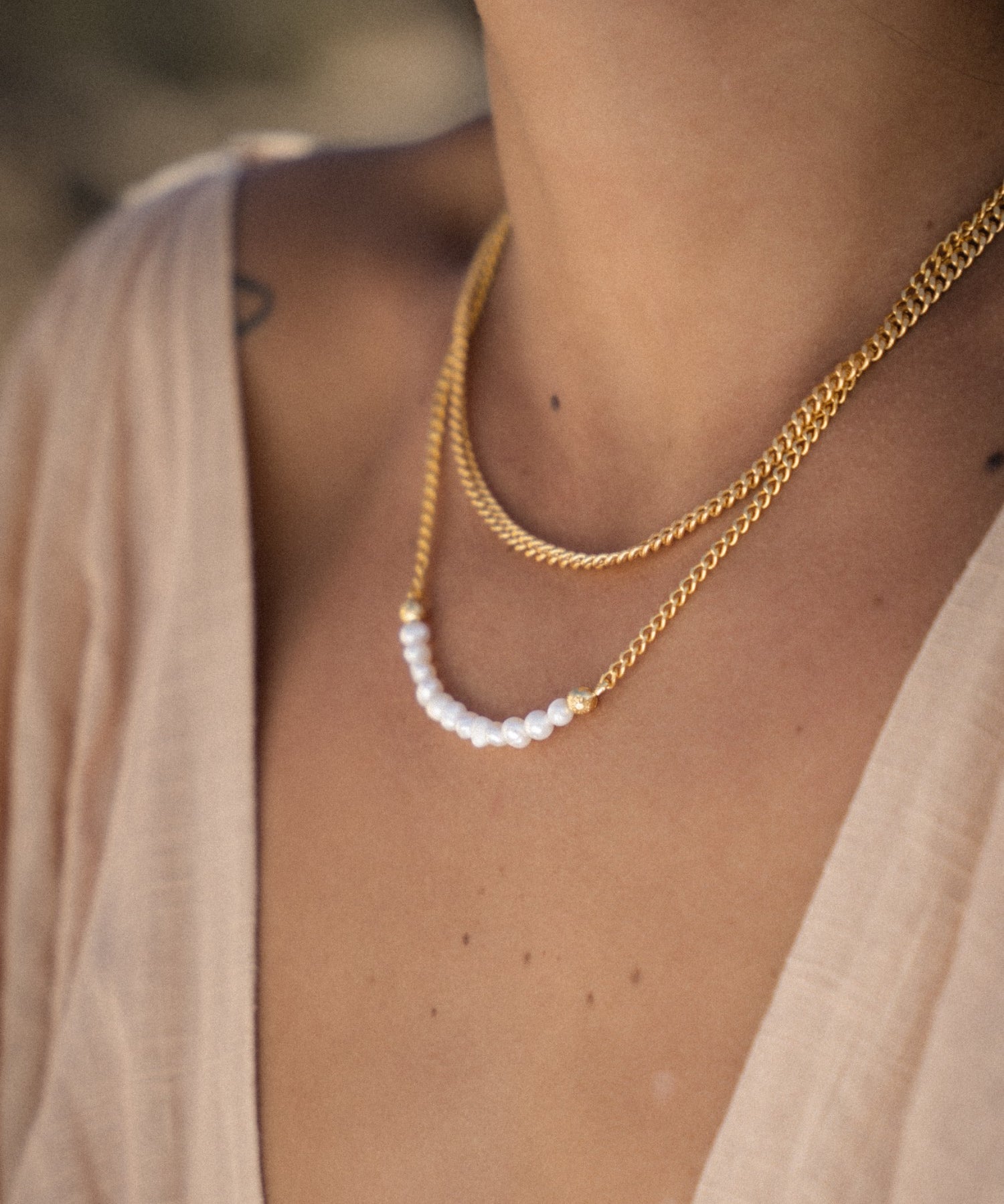 Margot Pearl Beaded Chain Necklace | Sustainable Jewellery by Ottoman Hands