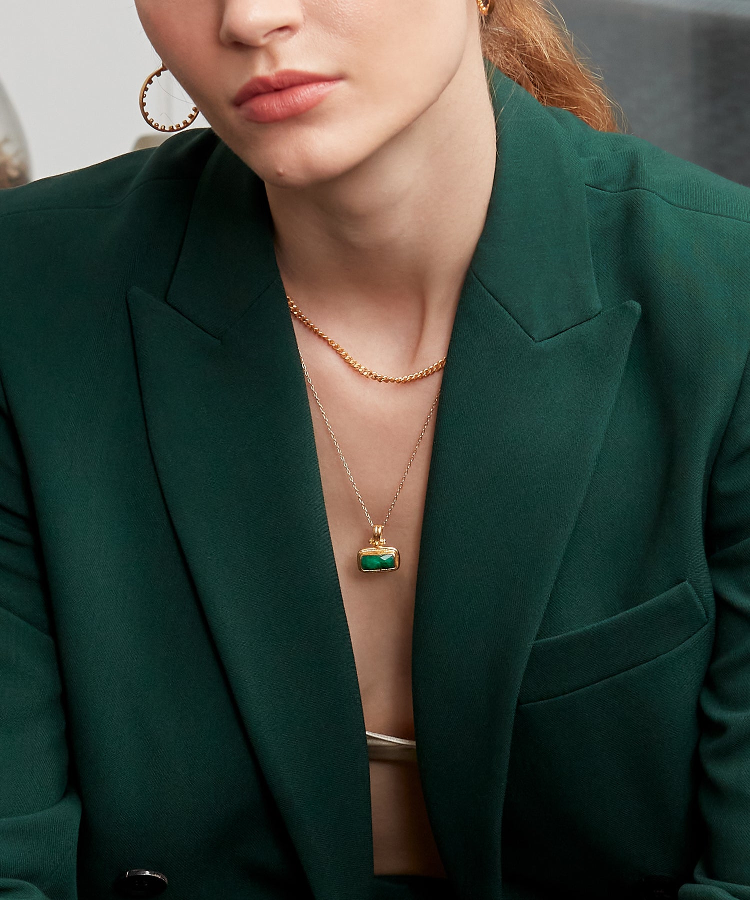 Noa Emerald Pendant Necklace | Sustainable Jewellery by Ottoman Hands