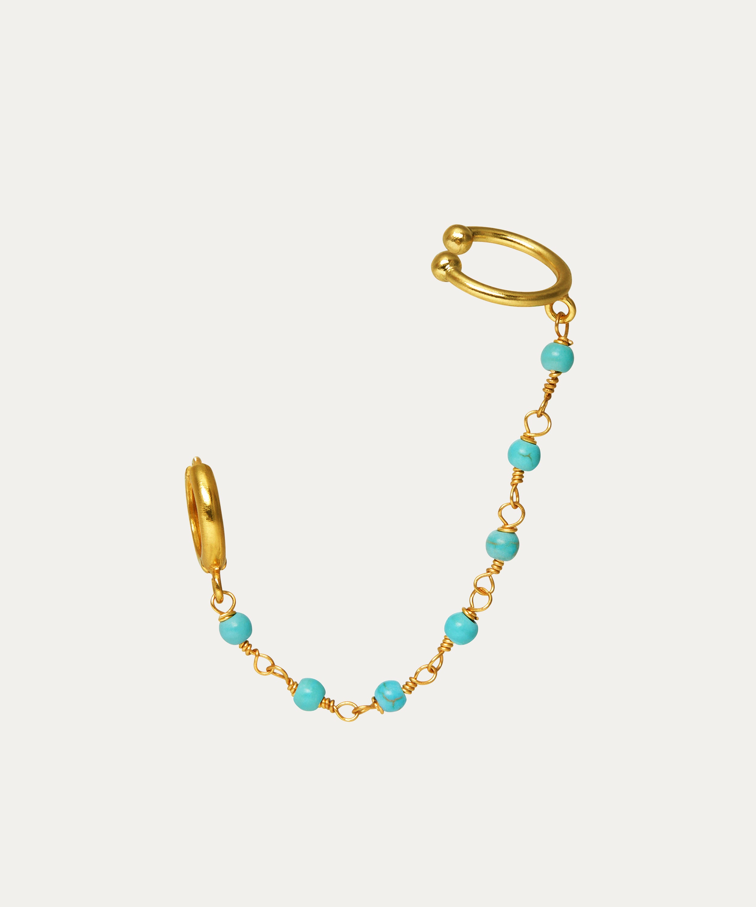 Nox Turquoise Beaded Ear Cuff | Sustainable Jewellery by Ottoman Hands