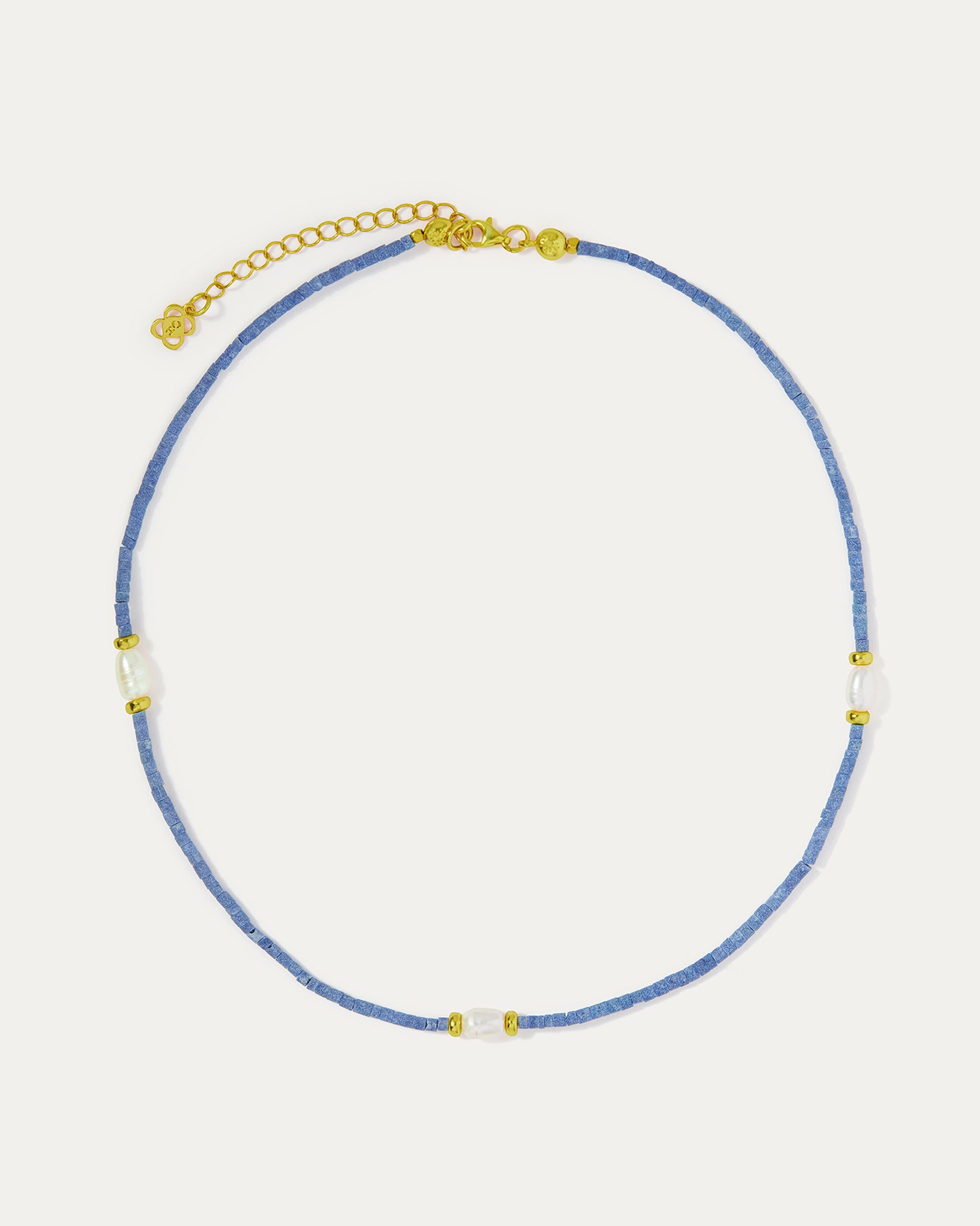 Camilla Pearl Blue Beaded Necklace  Sustainable Jewellery by Ottoman Hands